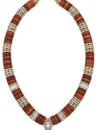 Collier BLUMA — Terracotta (pierre cristal) - Avec goutte